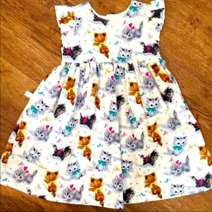 Handmade Girls Cat Dress, US 3-4 T